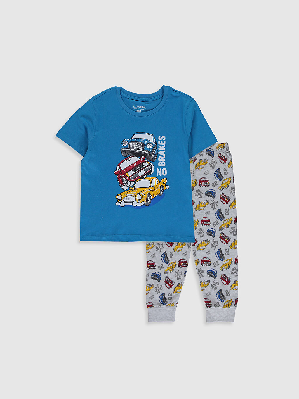 Gri Erkek Cocuk Baskili Pijama Takimi Lc Waikiki
