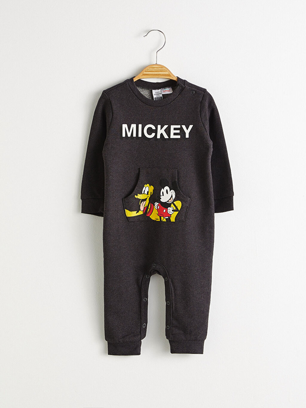 Gri Erkek Bebek Mickey Mouse Baskili Tulum Lc Waikiki