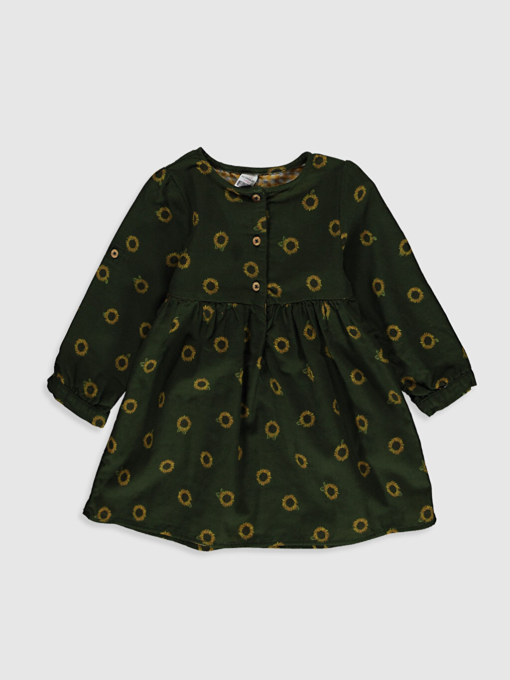 Yeşil Kız Bebek Desenli Elbise LC Waikiki