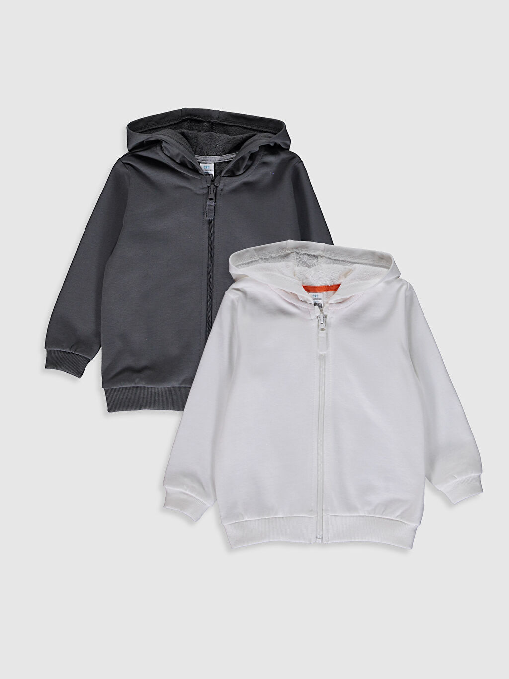Gri Erkek Bebek Fermuarli Kapusonlu Sweatshirt 2 Li Lc Waikiki