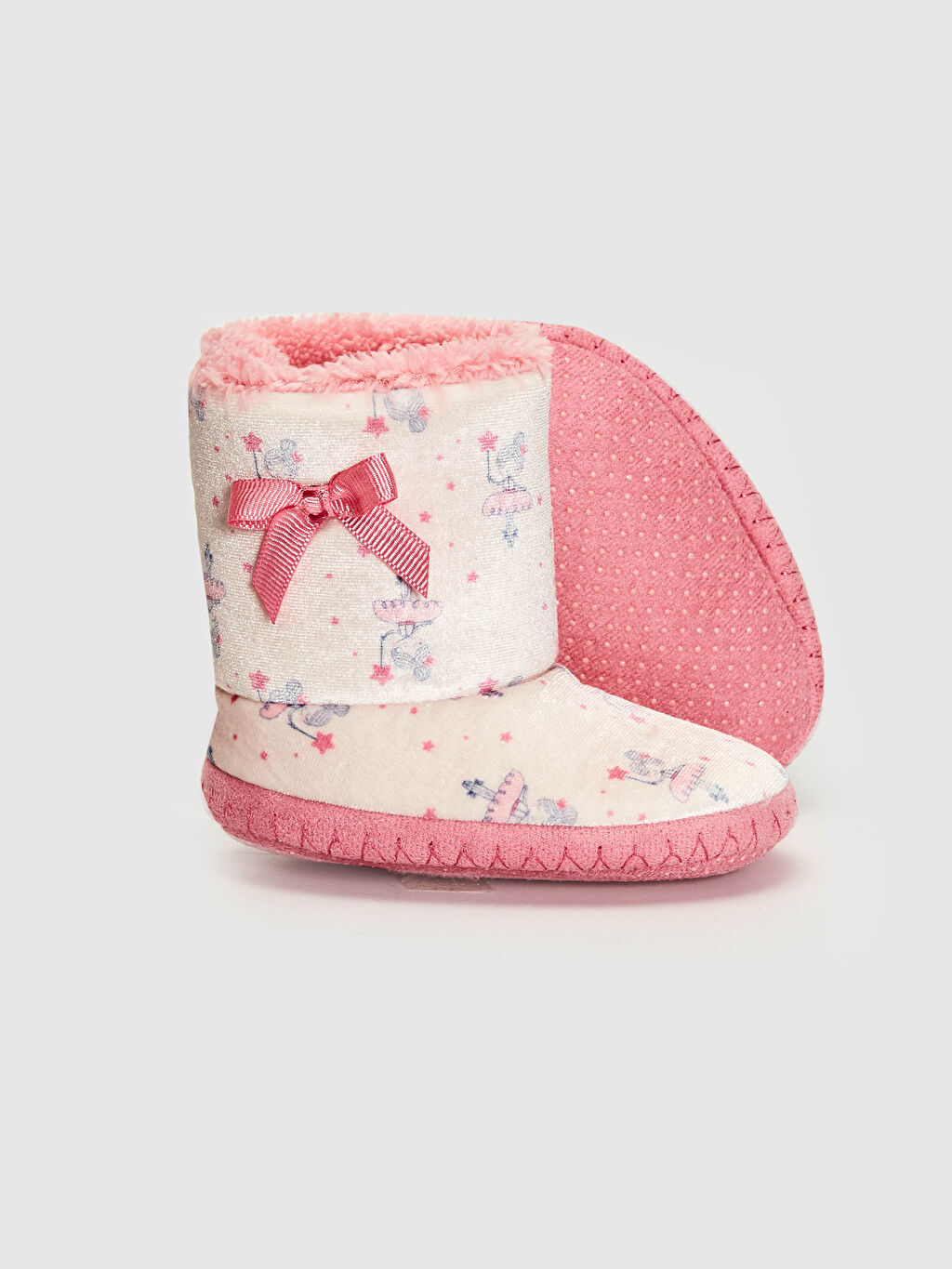 Pembe Kız Bebek Fiyonk Detaylı Ev Botu LC Waikiki