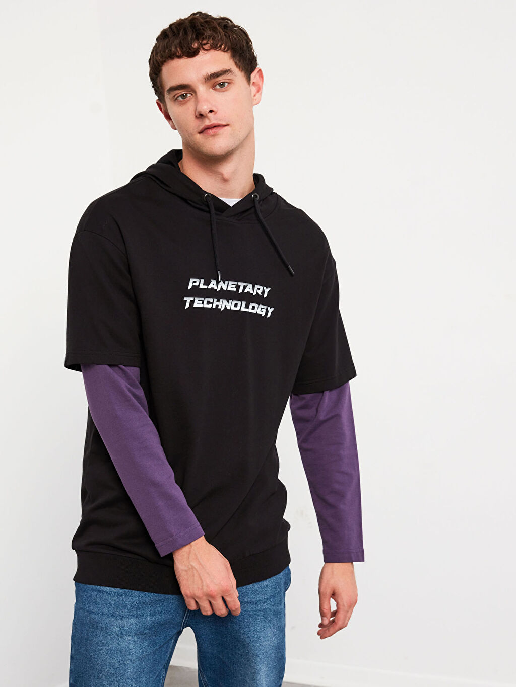Siyah Xside Kapusonlu Oversize Sweatshirt Lc Waikiki