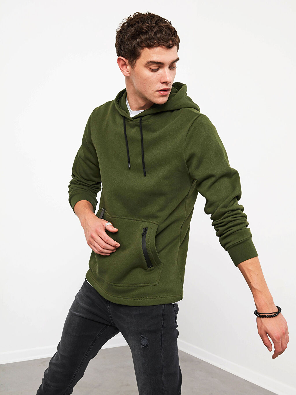 Yesil Xside Kapusonlu Kalin Sweatshirt Lc Waikiki