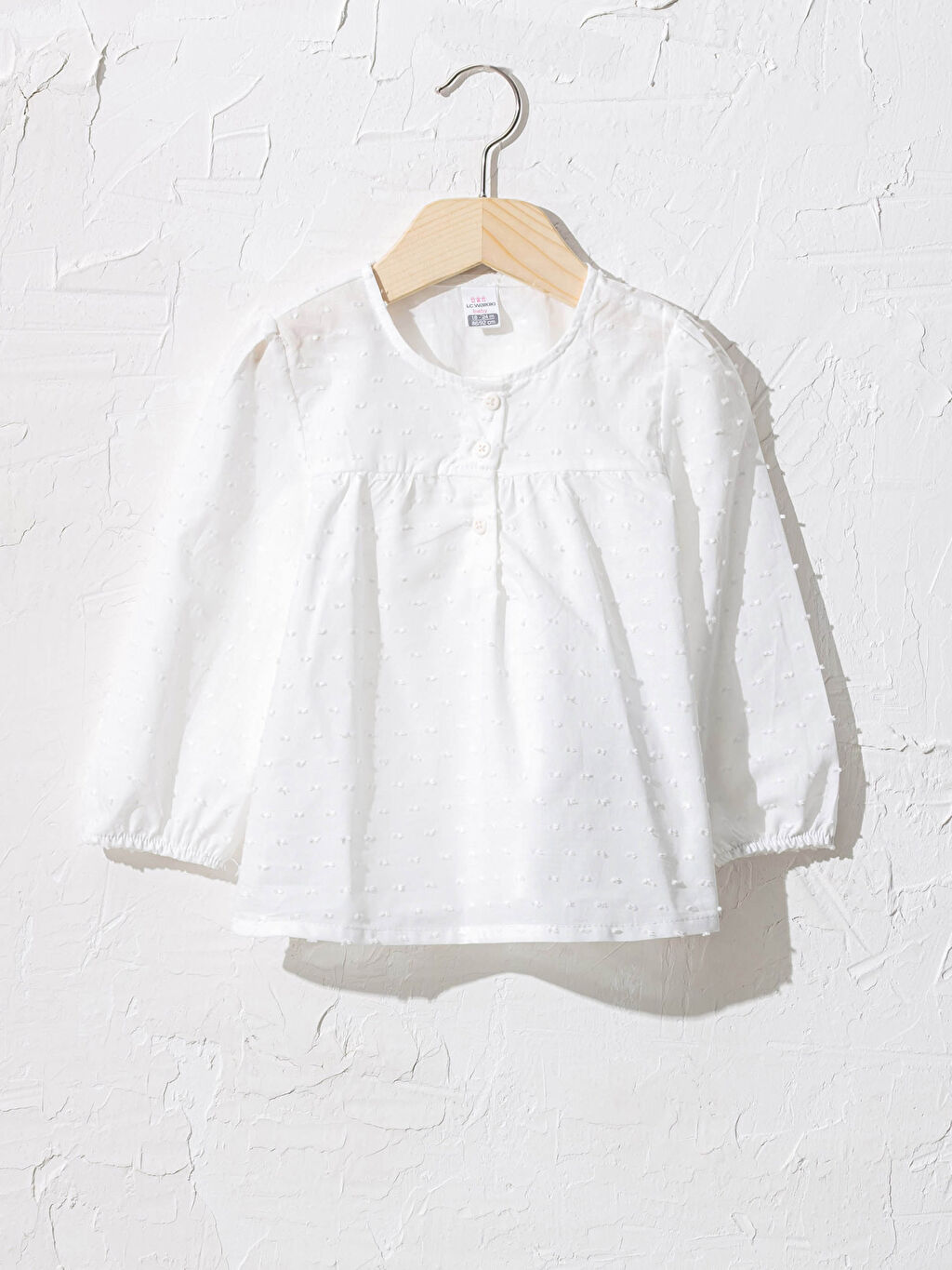 Beyaz Kız Bebek Desenli Gömlek LC Waikiki