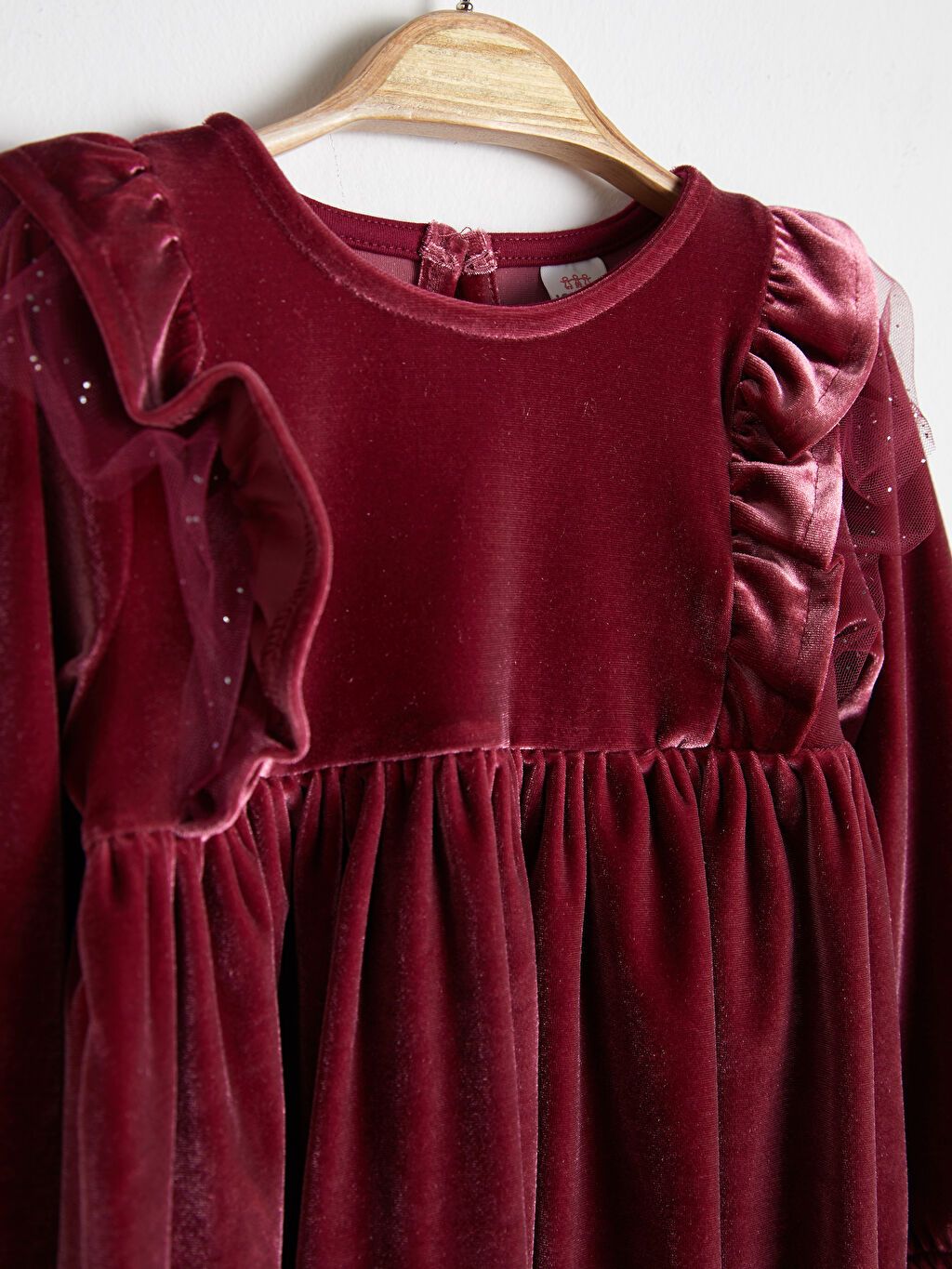 Bordo Kız Bebek Kadife Elbise LC Waikiki