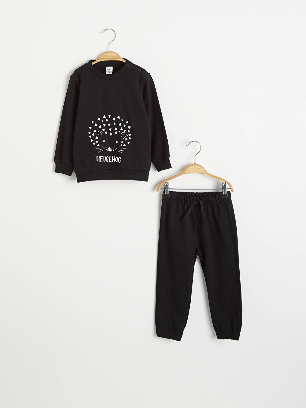 Siyah Erkek Bebek Sweatshirt Ve Pantolon 2 Li Lc Waikiki
