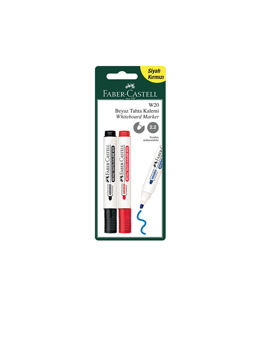 Cok Renkli Faber Castell Bls Beyaz Tahta W20 Siyah Kirmizi 2li Lc Waikiki