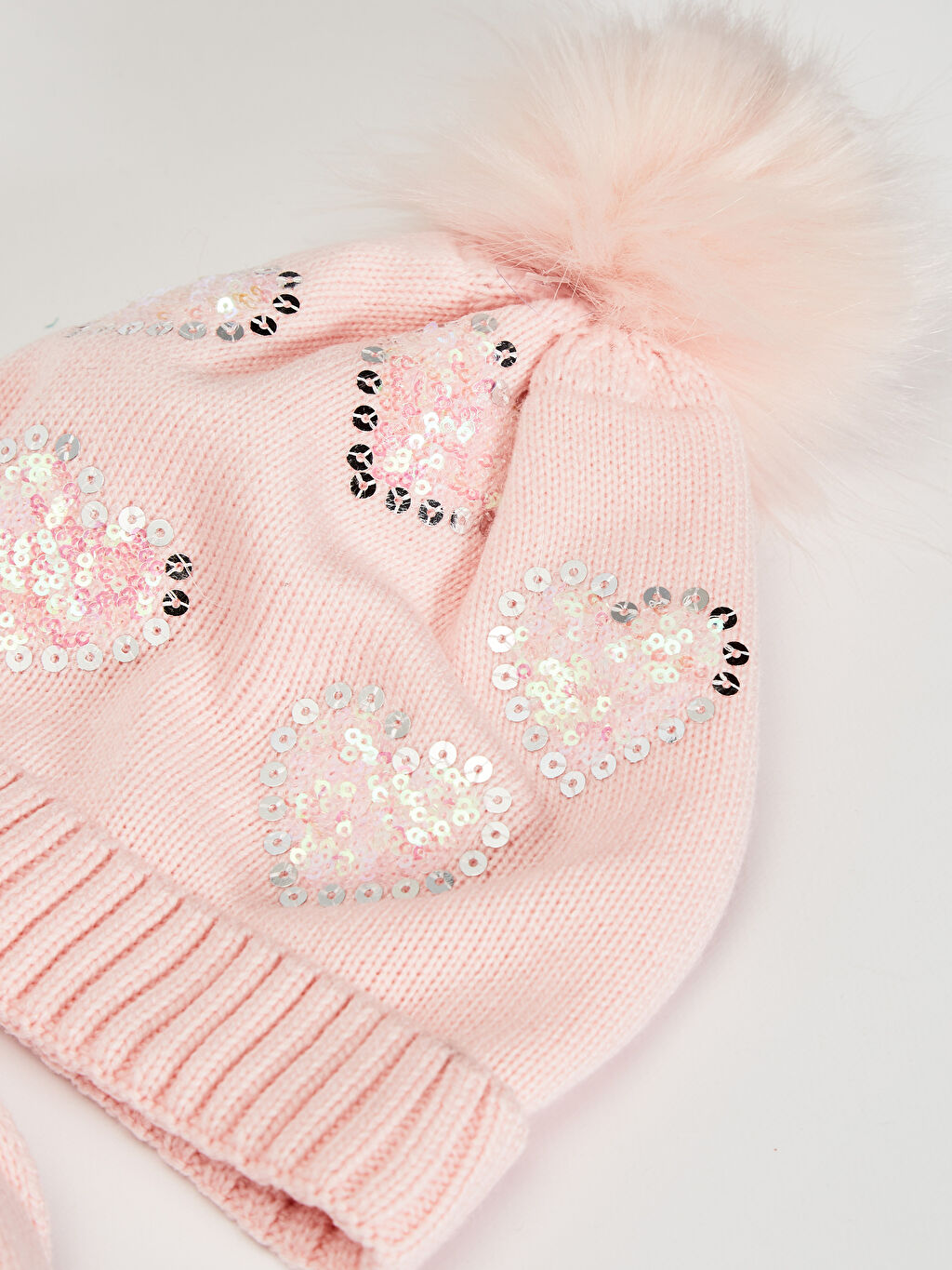 Pembe Kız Çocuk Triko Atkı, Bere ve Eldiven LC Waikiki