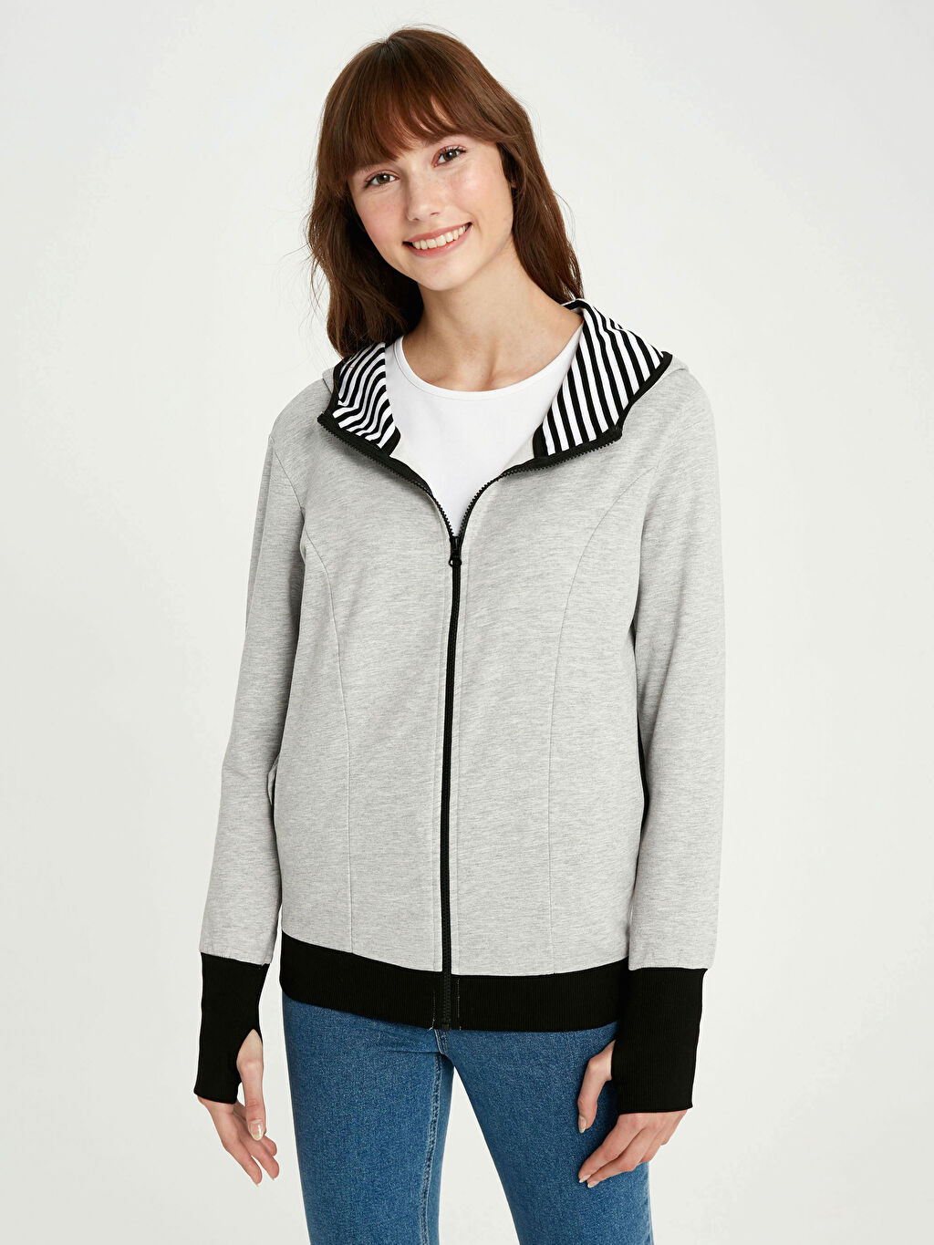Gri Bebek Tasima Bolmeli Fonksiyonel Hamile Sweatshirt Lc Waikiki