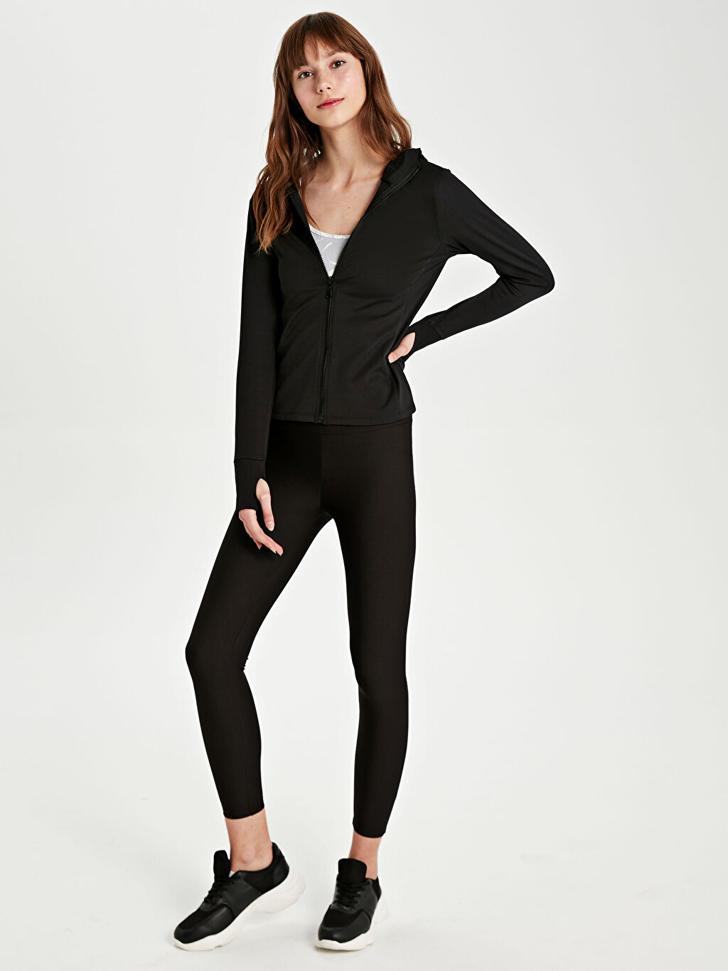 Active Sport Cardigan Track Top with Hood 0WGO80Z8CVL 0WGO80Z8CVL