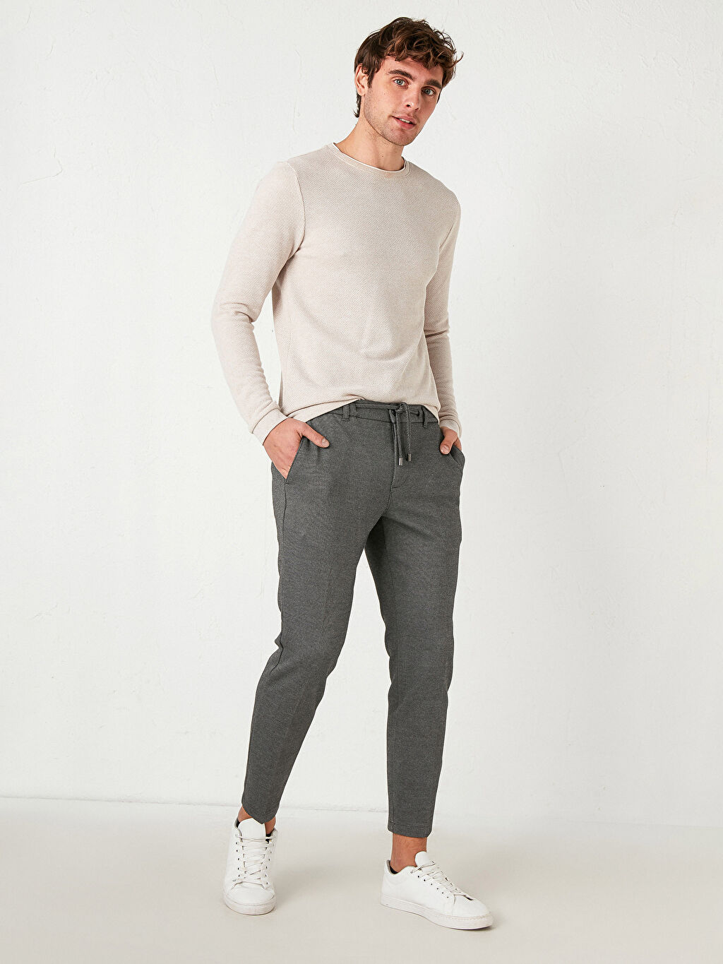 Gri Slim Esnek Kumas Pantolon Lc Waikiki