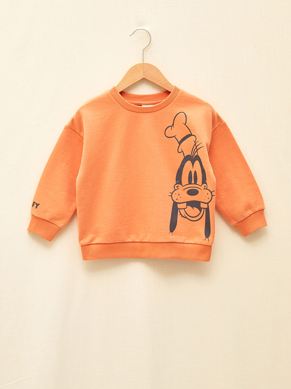 Turuncu Lcw Green Erkek Bebek Goofy Desenli Organik Pamuklu Sweatshirt Lc Waikiki