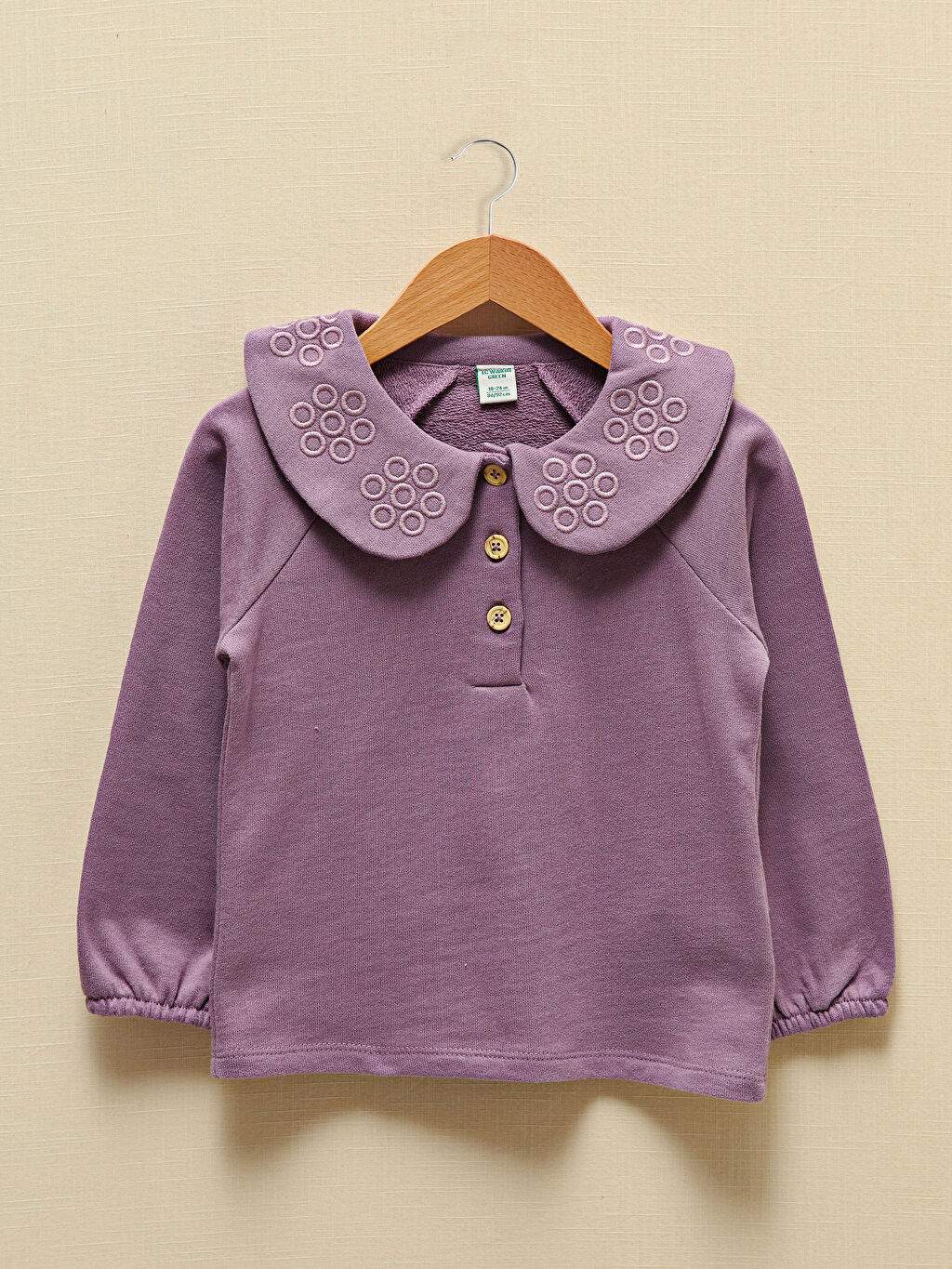 Mor LCW GREEN Kız Bebek Organik Pamuklu Sweatshirt ve
