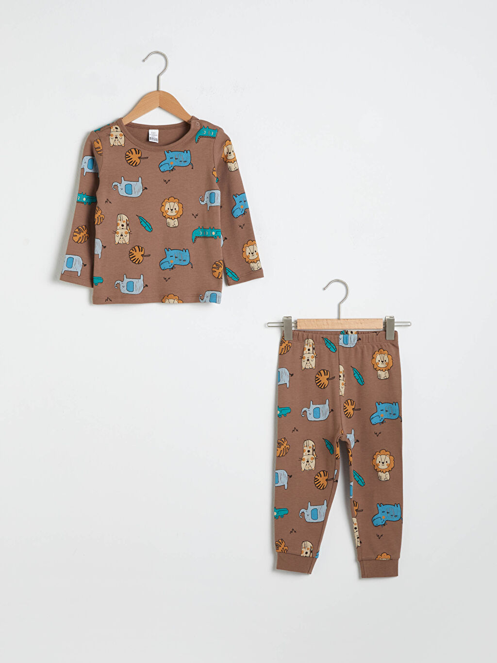 Kahverengi Erkek Bebek Baskılı Pijama Takımı LC Waikiki