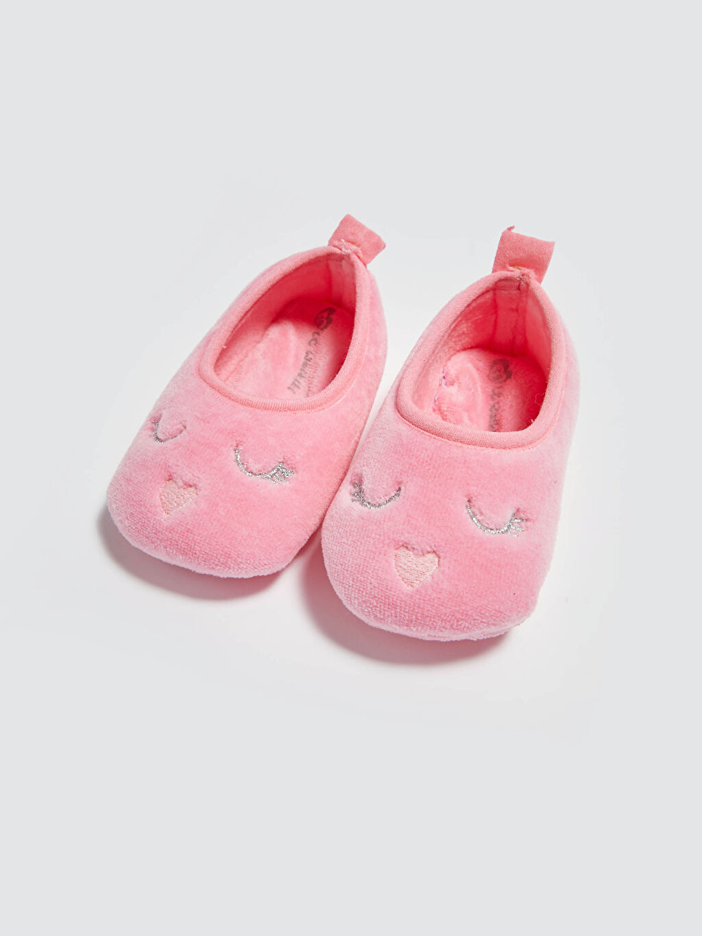 Pembe Nakışlı Yürümeyen Kız Bebek Ev Patiği LC Waikiki