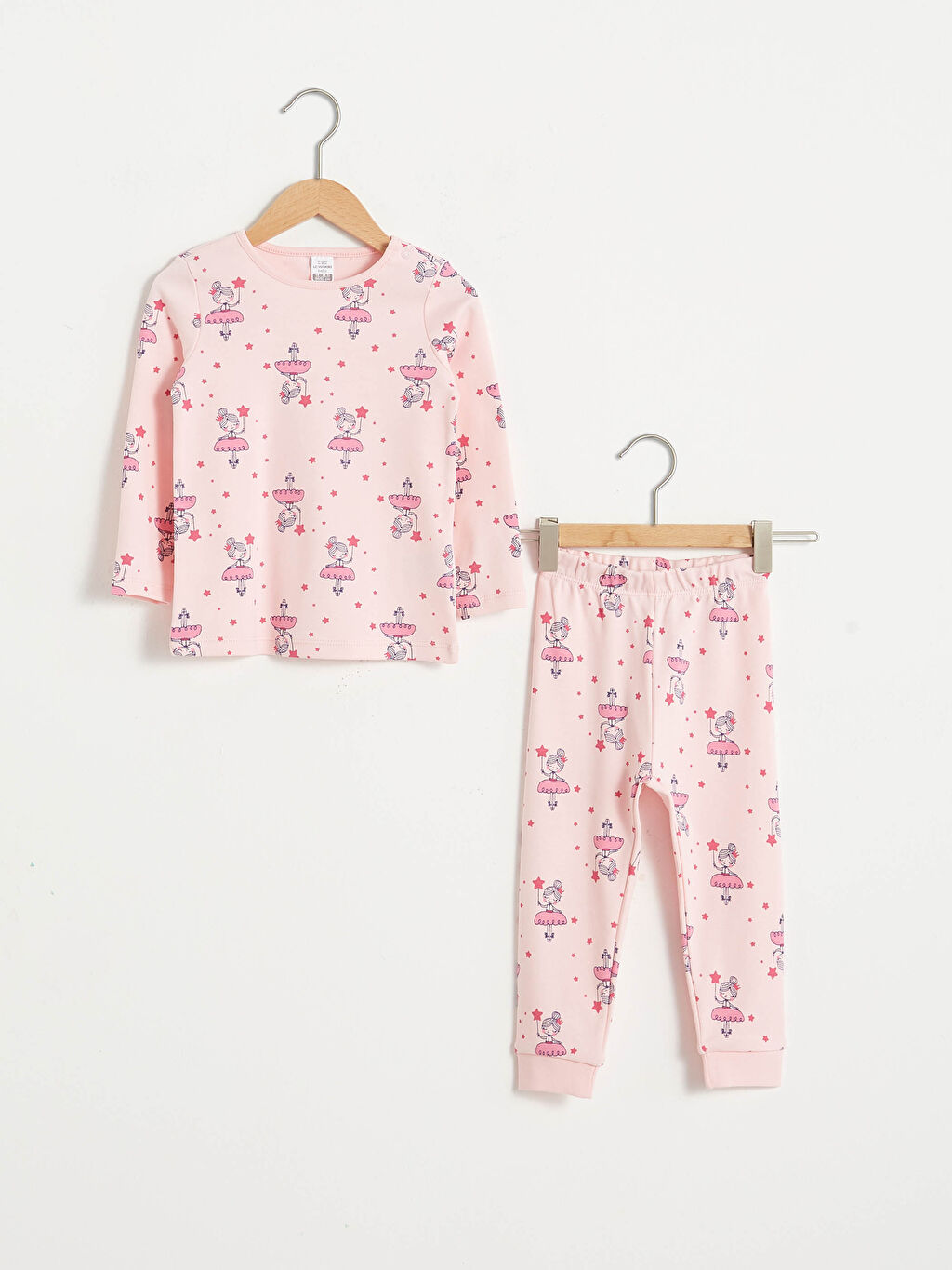 Pembe Kız Bebek Baskılı Pijama Takımı LC Waikiki