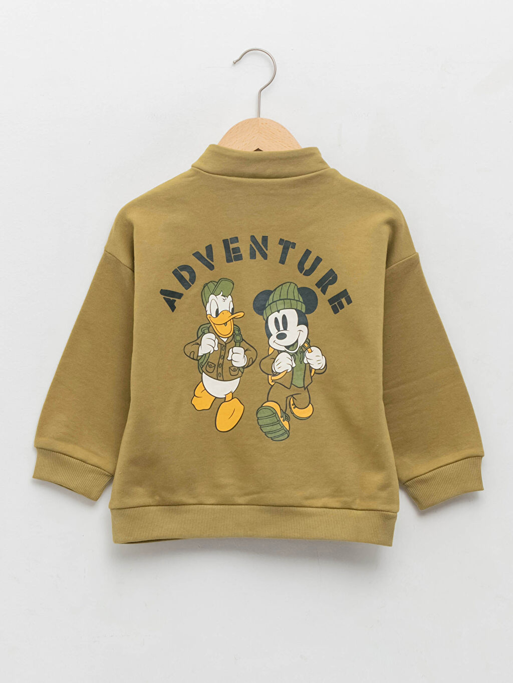 Haki Dik Yaka Uzun Kollu Mickey Mouse Baskili Erkek Bebek Sweatshirt W1baz1 Guw Lc Waikiki