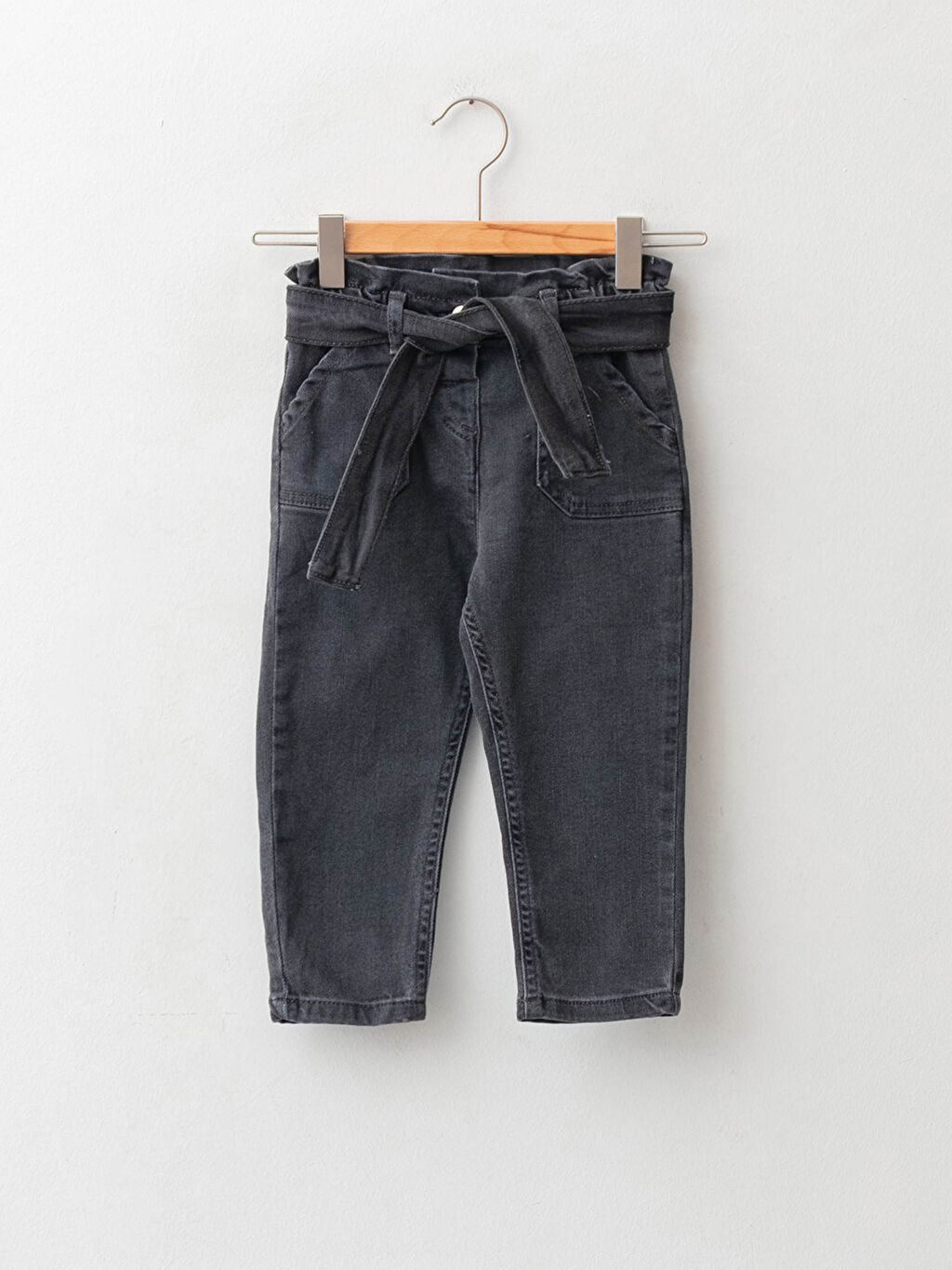 Gri Beli Lastikli Basic Pamuklu Kiz Bebek Jean Pantolon Lc Waikiki