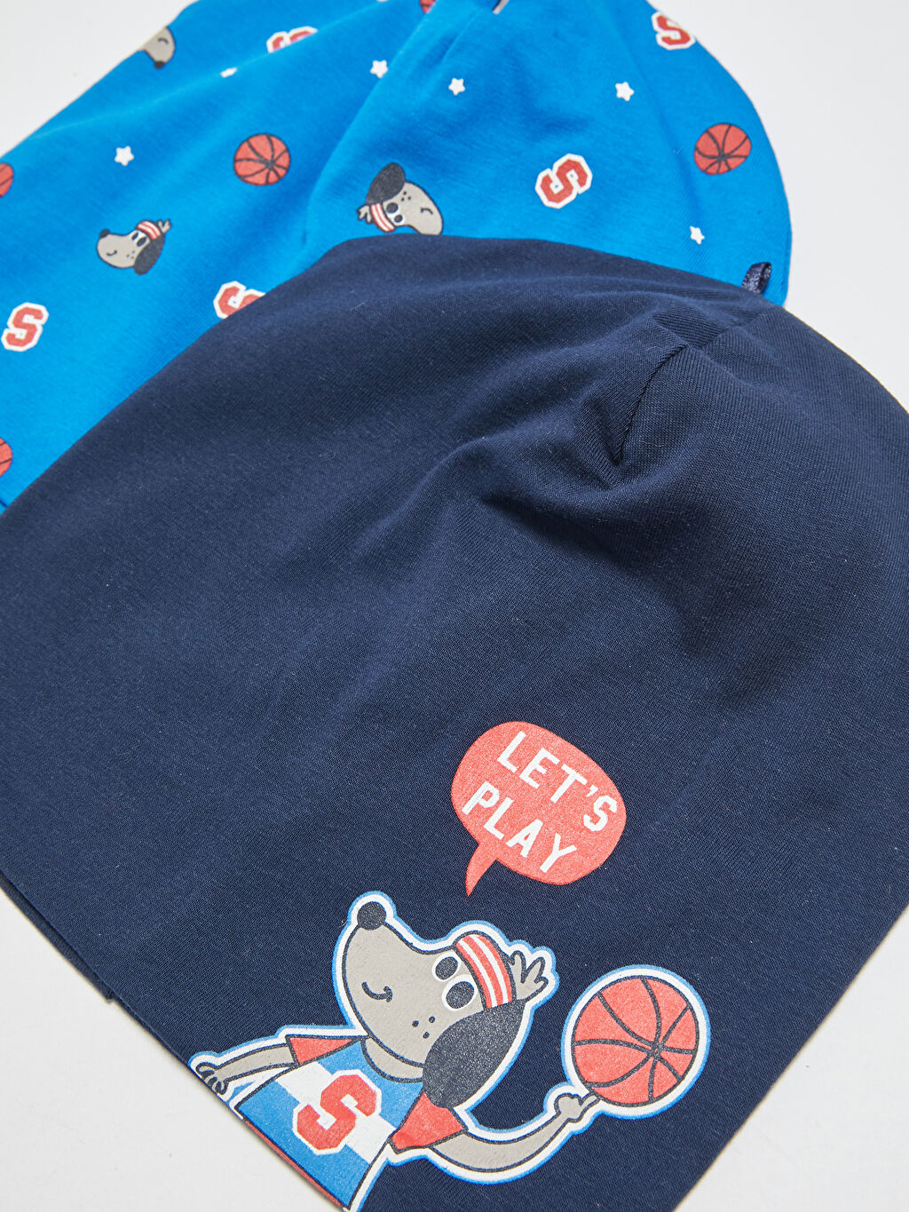 Mavi Baskılı Erkek Bebek Bere 2�li LC Waikiki