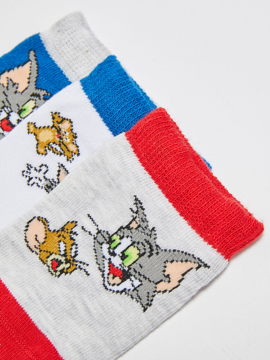 Mavi Tom and Jerry Baskılı Erkek Bebek Patik Çorap 3�lü