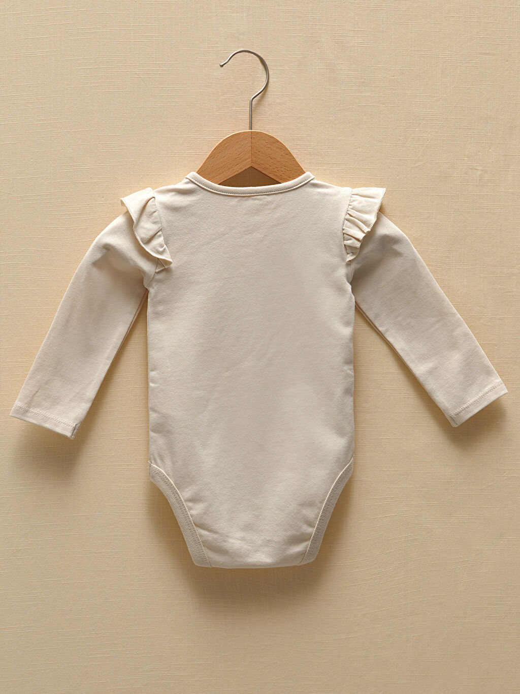 Ekru LCW GREEN Bisiklet Yaka Uzun Kollu Baskılı Organik