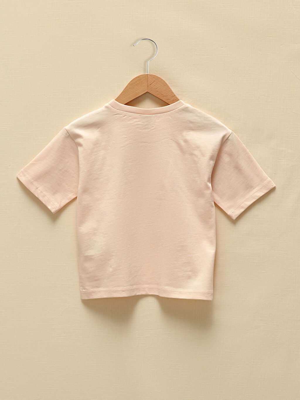 Pembe LCW GREEN Yazı Nakışlı Bisiklet Yaka Kısa Kollu