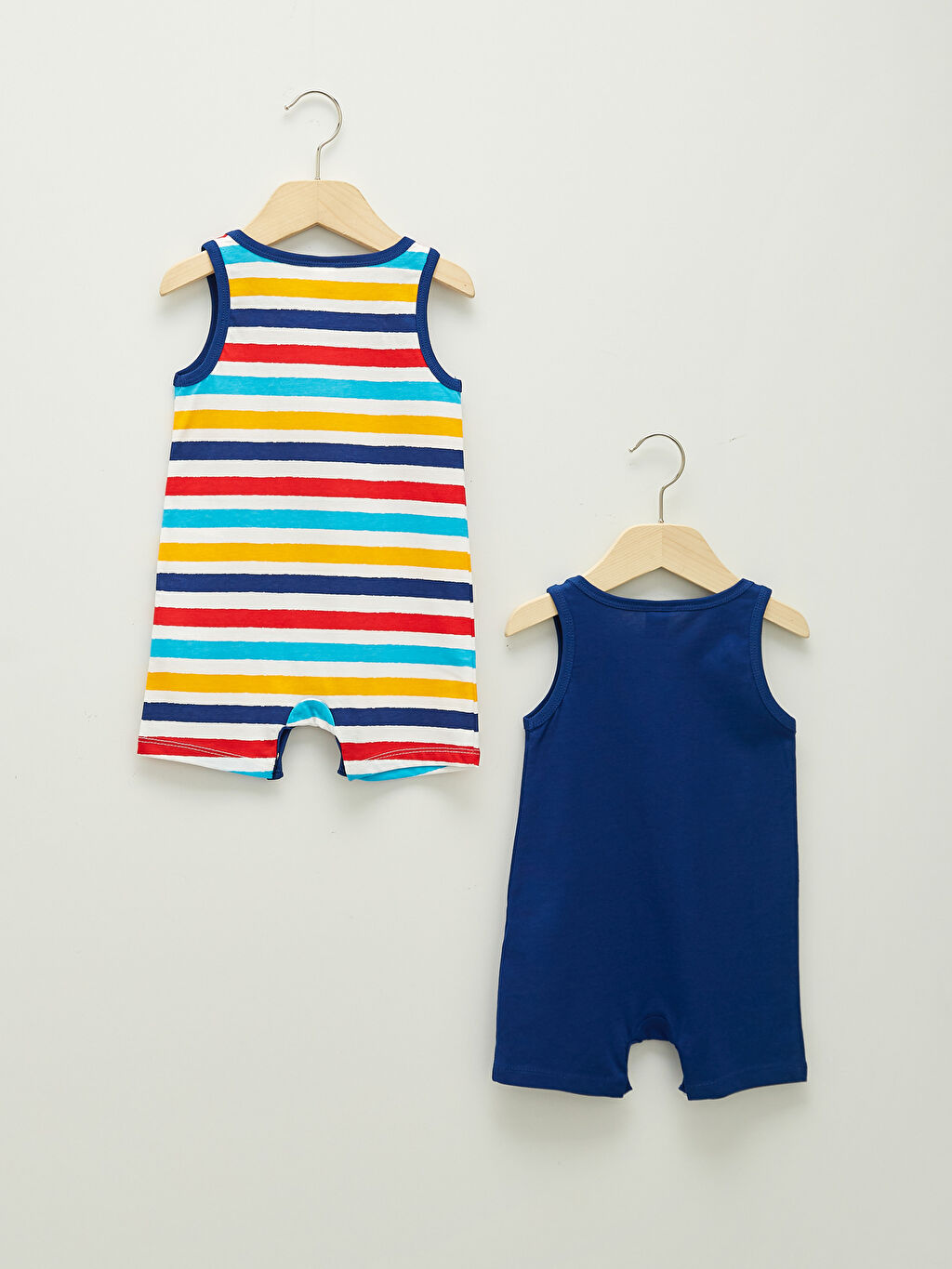 Lacivert Bisiklet Yaka Erkek Bebek Tulum 2�li LC Waikiki