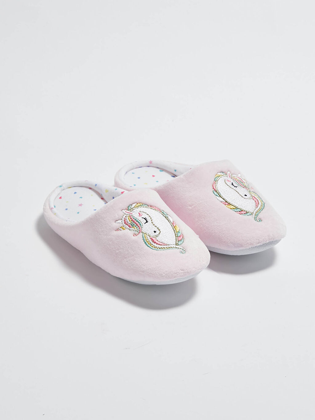 Pembe Kız Çocuk Nakışlı Ev Terliği LC Waikiki