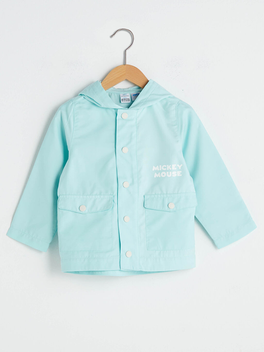 Turkuaz Kapusonlu Uzun Kol Mickey Mouse Baskili Erkek Bebek Mont S1cr63z1 G5q Lc Waikiki