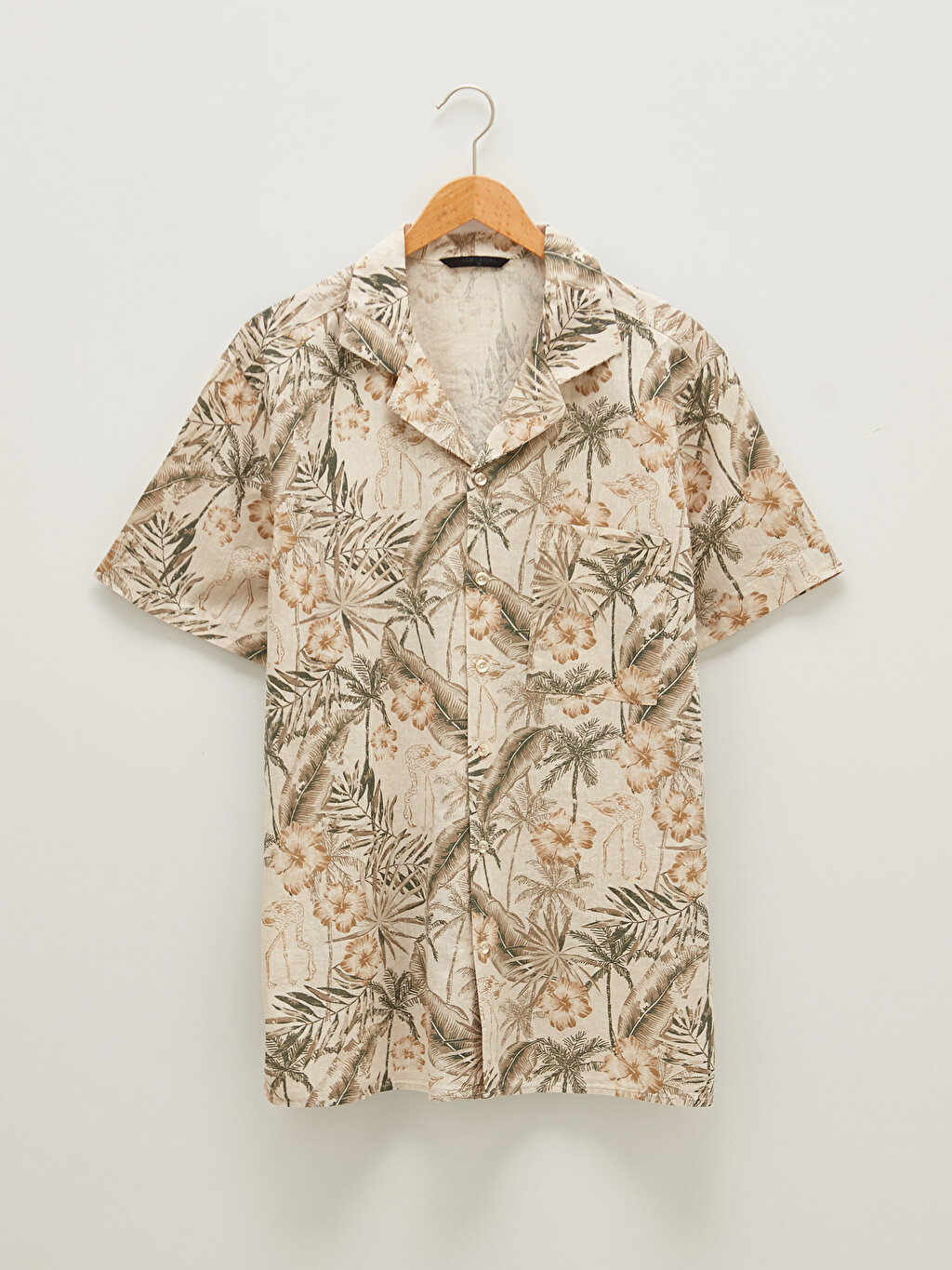 Resort Collar Short Sleeve Patterned Linen Men's Shirt -S1DL38Z8-LQB ...