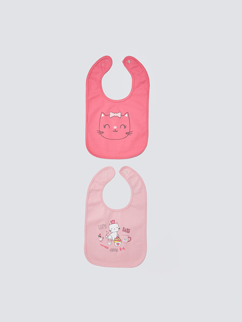 Pembe Baskılı Kız Bebek Mama Önlüğü 2�li LC Waikiki