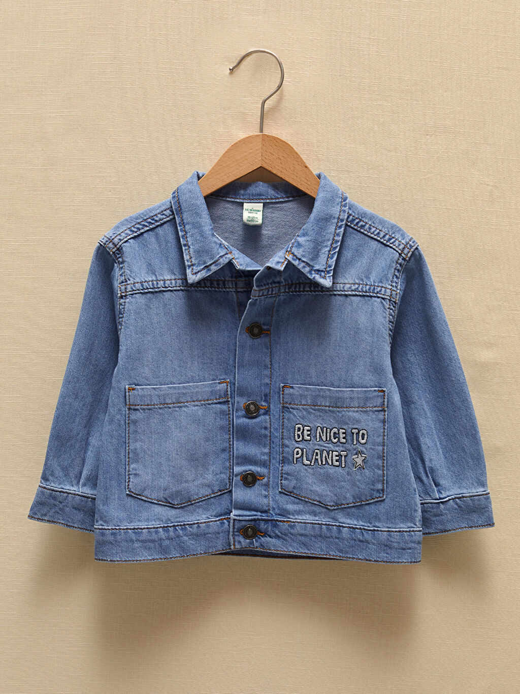 Long Sleeve Embroidery Detailed Baby Boy Jean Jacket S1HA96Z1311 S1HA96Z1311 LC Waikiki