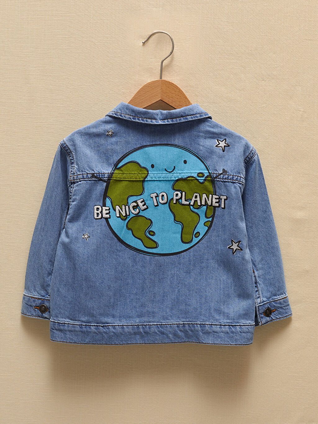 Long Sleeve Embroidery Detailed Baby Boy Jean Jacket S1HA96Z1311