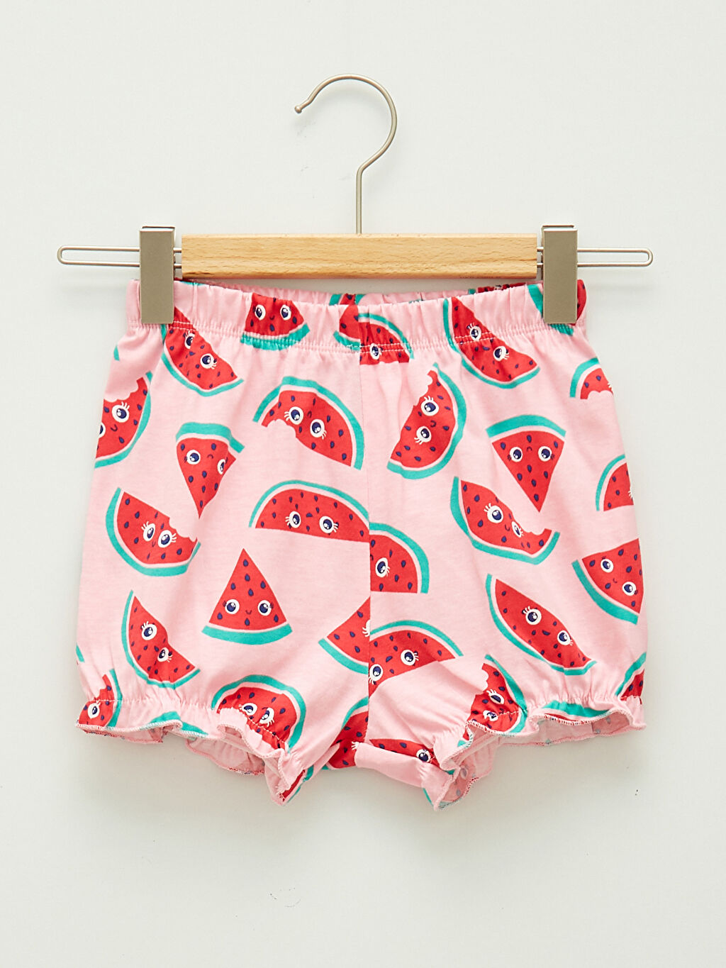 Pembe Bisiklet Yaka Baskılı Kız Bebek Pijama Takımı LC