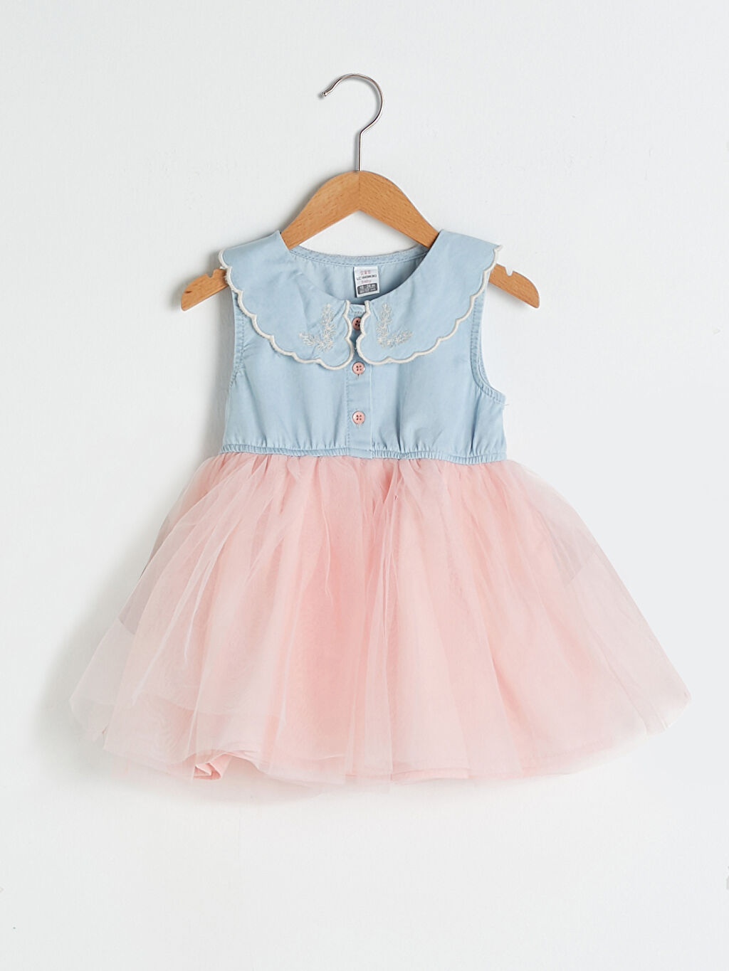 İndigo LCW GREEN Bebe Yaka Tül Detaylı Kız Bebek Jean İndigo LCW GREEN Bebe Yaka Tül Detaylı Kız Bebek Jean