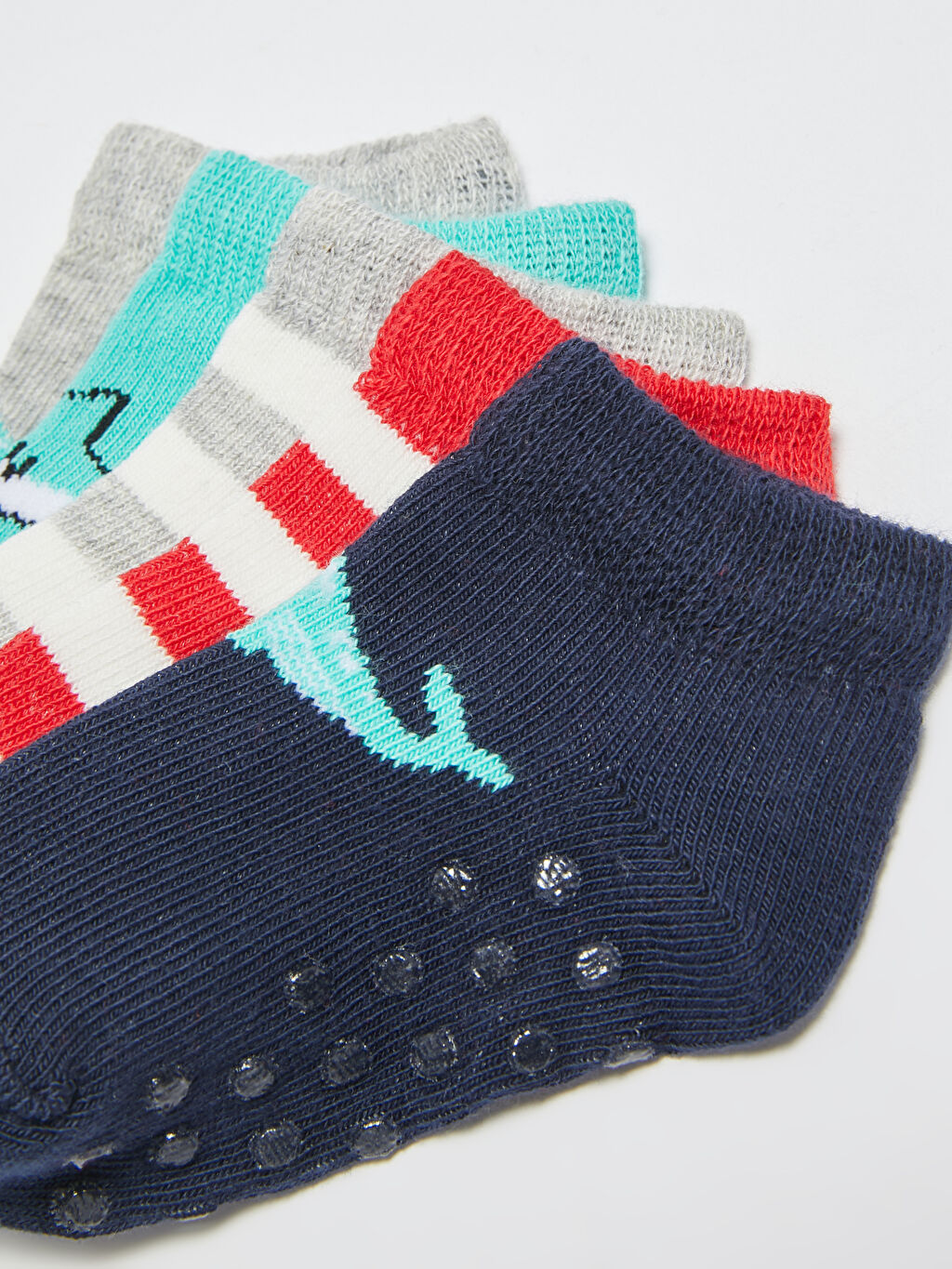 Lacivert Baskılı Erkek Bebek Patik Çorap 5�li LC Waikiki