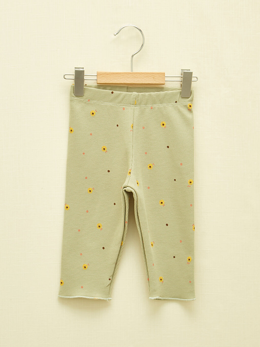 Haki LCW GREEN Bisiklet Yaka Kısa Kollu Baskılı Kız Bebek