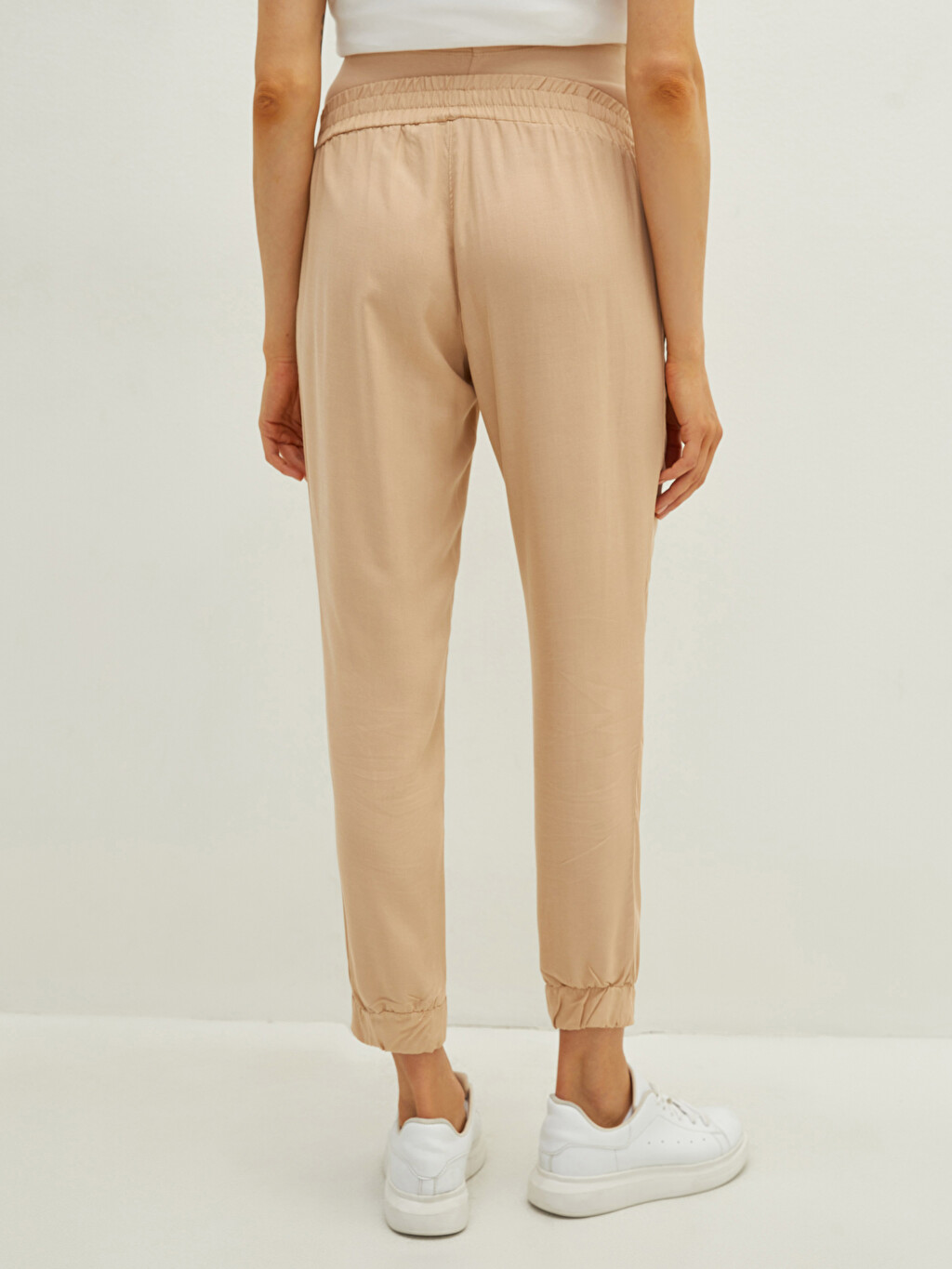 Tummy Paneled Elastic Waist Straight 