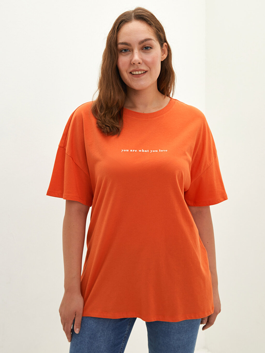 تی شرت آستین کوتاه زنانه نارنجی السی وایکیکی S1LK53Z8