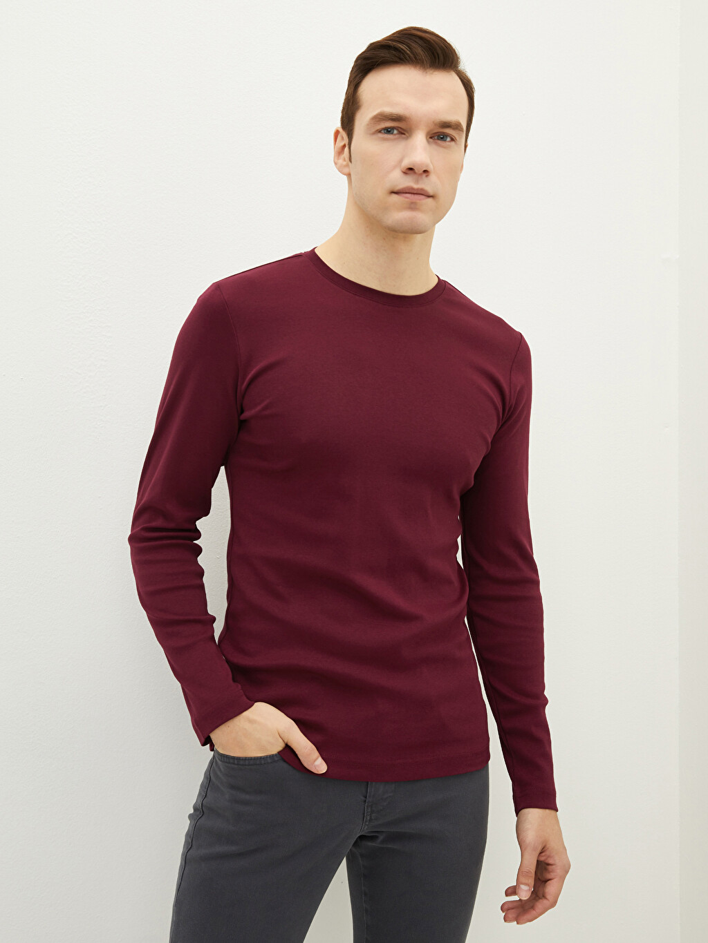 LCW BASIC Crew Neck Long Sleeve Basic 