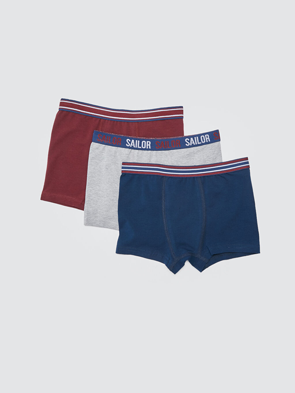 Bordo Basic Pamuklu Erkek Çocuk Boxer 3�lü LC Waikiki