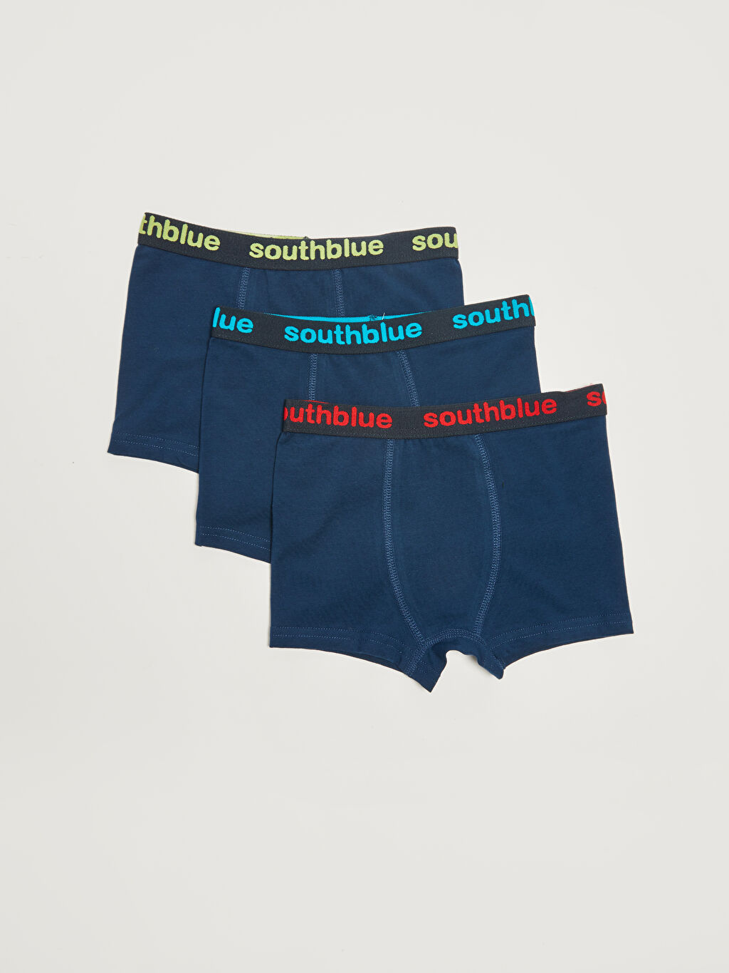 Lacivert Baskılı Pamuklu Erkek Çocuk Boxer 3�lü LC Waikiki