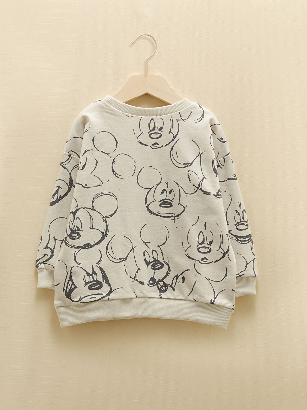 Gri Lcw Green Bisiklet Yaka Uzun Kollu Mickey Mouse Baskili Organik Pamuklu Erkek Bebek Sweatshirt Wz1 Lrv Lc Waikiki