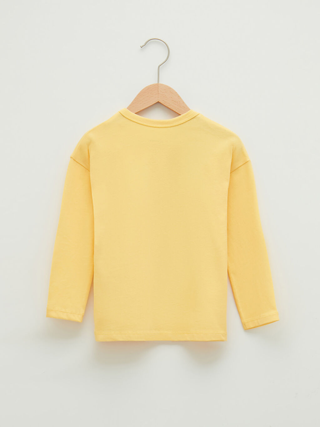 Sarı Bisiklet Yaka Uzun Kollu Basic Erkek Bebek Tişört