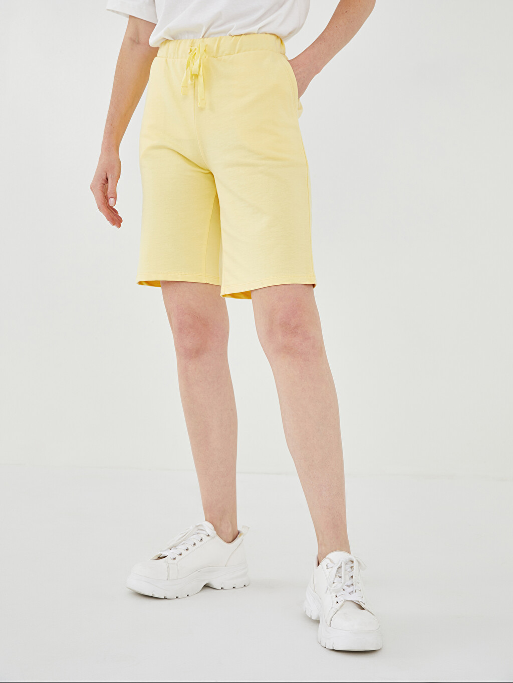 LCW BASIC Women's Elastic Waist Plain 