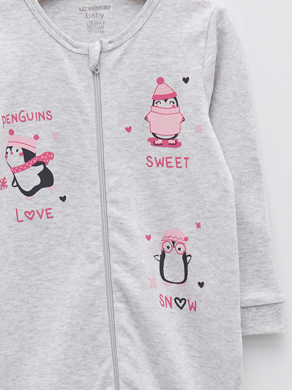 Crew Neck Long Sleeve Printed Baby Girl Zipper Jumpsuit W1DU87Z1CX8