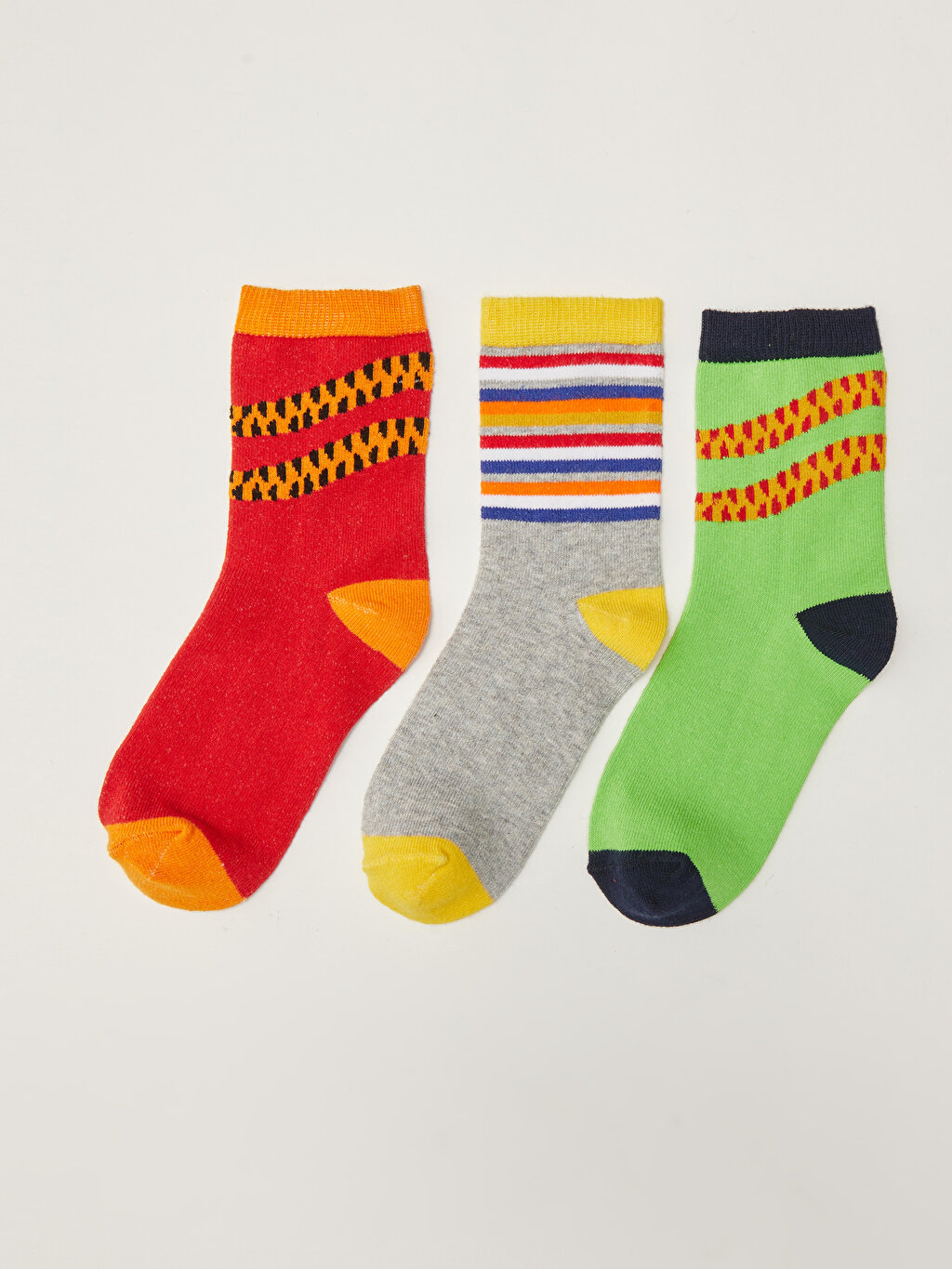 Striped Boy Socks 3 Pieces -W1FQ58Z4-CSX - W1FQ58Z4-CSX - LC Waikiki
