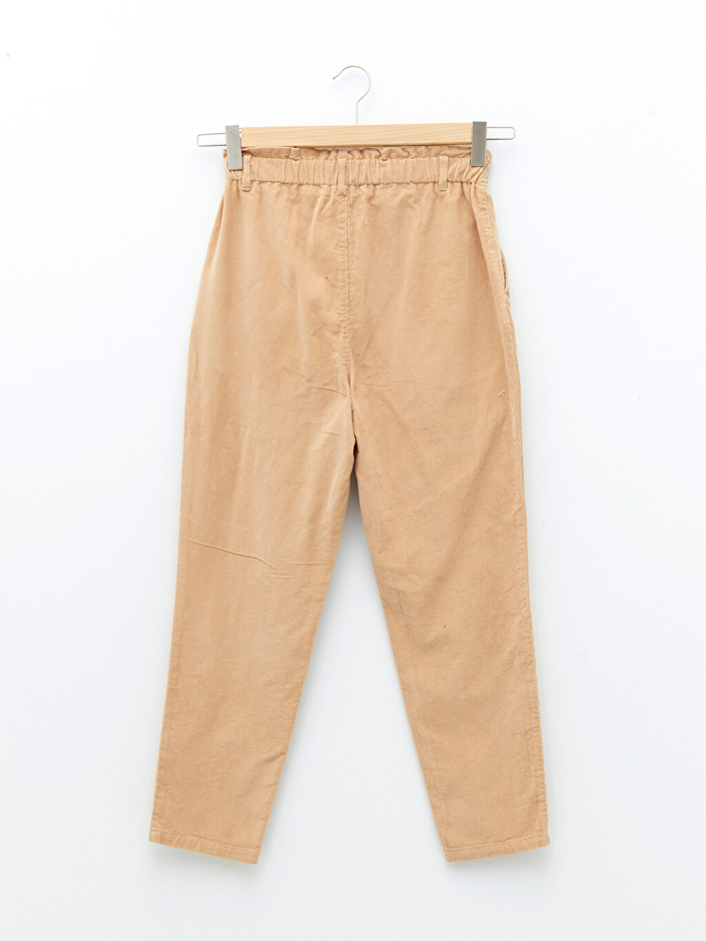 Beige Elastic Waist Standard Fit 