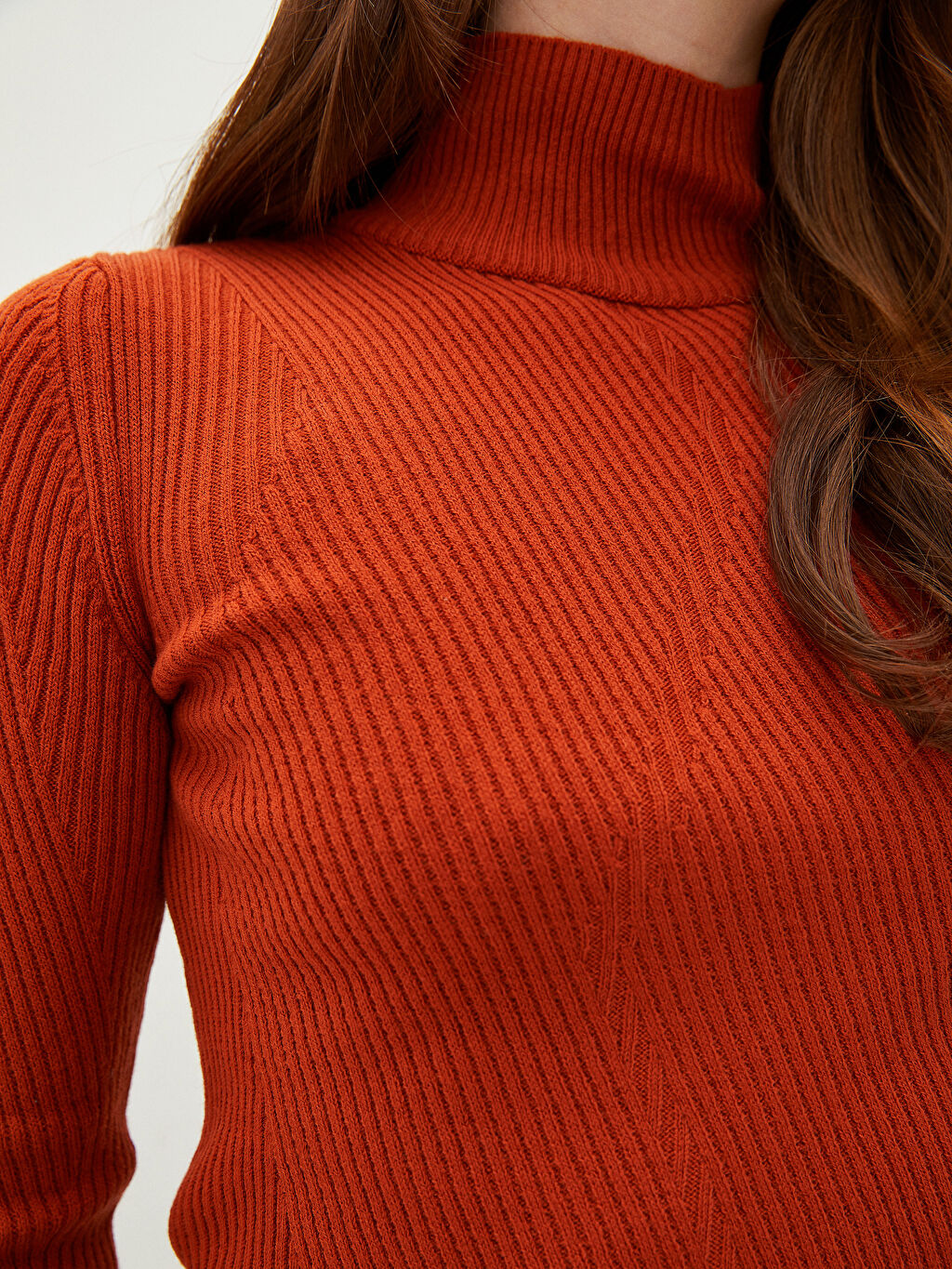 long sleeve orange turtleneck