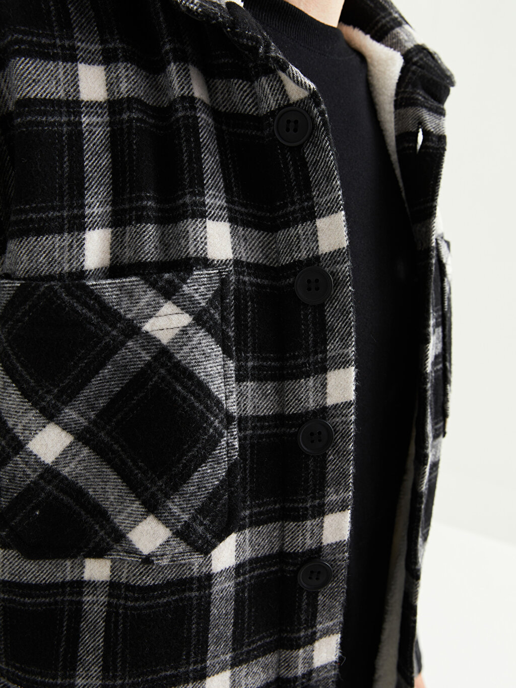XSIDE Regular Fit Long Sleeve Plaid Men's Shirt Jacket -W1J685Z8 